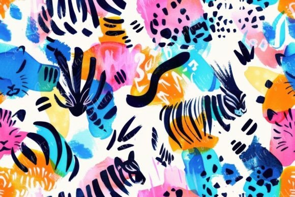 Abstract Jungle Art Seamless Pattern