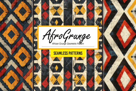 African Grunge Geometric Pattern Artwork