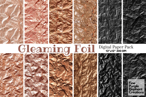 Black Rose Gold Metal Foil Shiny Texture