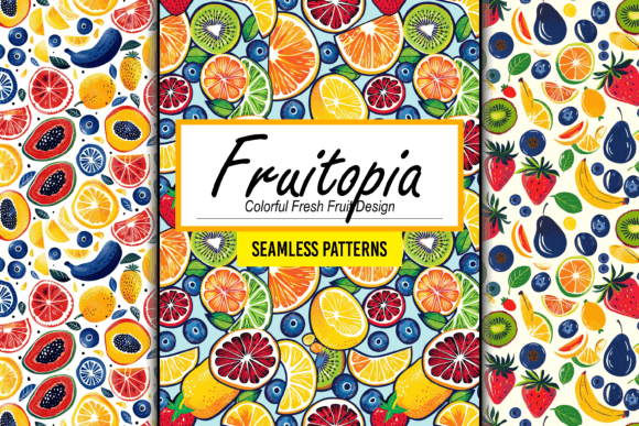 Colorful Fresh Fruit Pattern Design Art