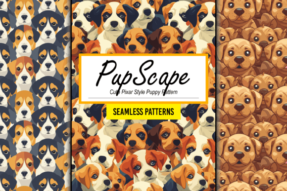 Cute Adorable Style Puppy Dog Pattern