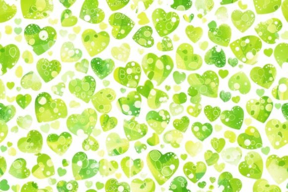 Elevating Visual Narratives with the Green Hearts Seamless Pattern: A Strategic Asset for Modern Design