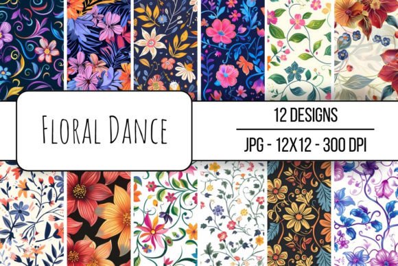 Floral Dance Seamless Pattern: Elevate Your Creative Projects with Versatile Digital Design