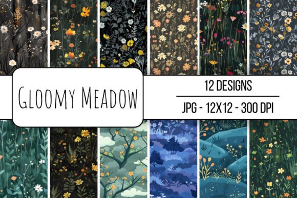 Gloomy Meadow Seamless Pattern