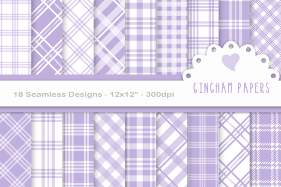 Lavendar White Gingham Seamless Papers
