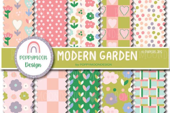 Modern Garden Digital Paper Set