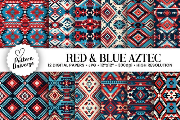 Red Blue Aztec Digital Papers: A Practical Guide to Elevating Your Craft Projects