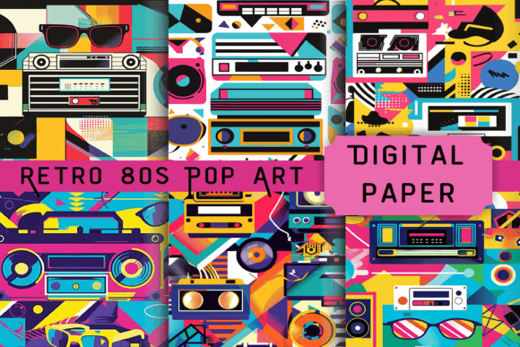 Revitalize Your Digital Space with Retro 80s Pop Art Pattern Designs