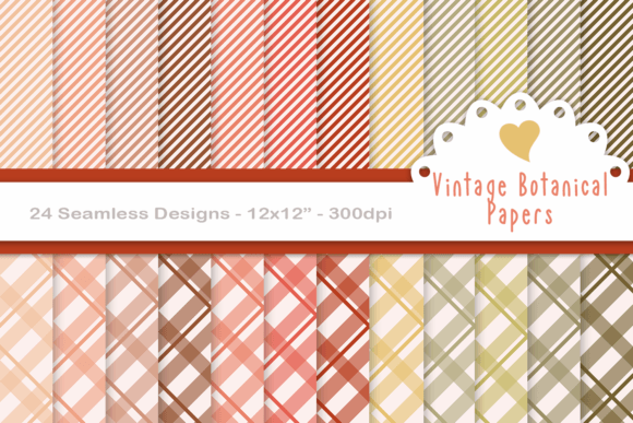 Seamless Gingham Stripe Pattern Papers
