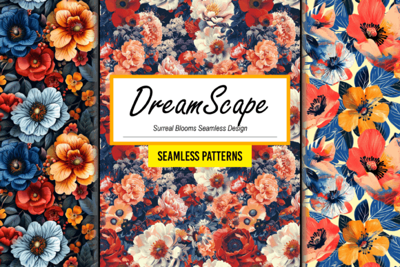 Surreal Blooms Seamless Pattern Artwork