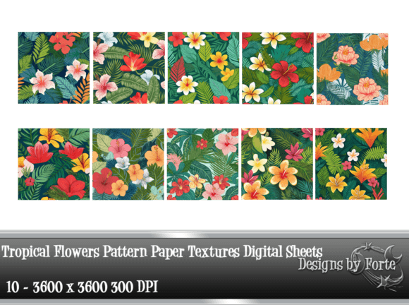Tropical Flowers Pattern Textures