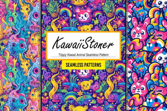 Unleashing Creativity with Trippy Kawaii Animal Seamless Patterns