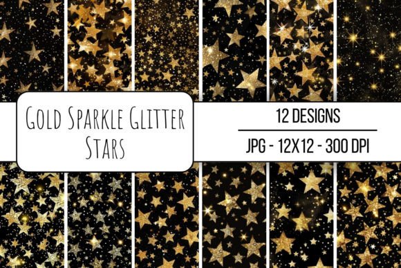 Unlocking the Potential of Gold Sparkle Glitter Stars for Digital Design and Print-on-Demand