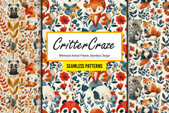Whimsical Animal Friend Seamless Pattern